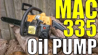 Mac 335 McCulloch Chainsaw Oil Pump Servicing.