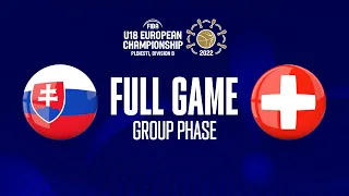 Slovakia v Switzerland | Full Basketball Game | FIBA U18 European Championship 2022 - Division B