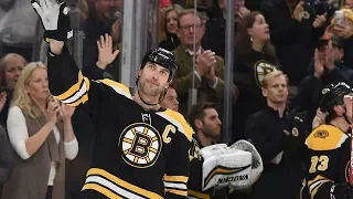 Crowd salutes Chara for 1500th game