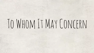 TRAILER | To Whom It May Concern