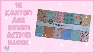 💕 18 Karten aus einem Action Block 💕 Vintage Roses