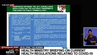 COVID-19 Update | Minister of Health briefs the Portfolio Committee on health regulations