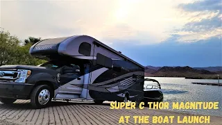 Thor Magnitude Super C RV at the Boat Launch and Diesel Fuel Costs #rvlife