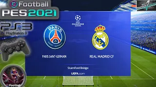 PSG Vs Real Madrid UCL Round Of 16 eFootball PES 2021 || PS3 Gameplay Full HD 60 FPS