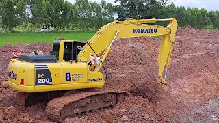 ฝีมือจัด ขุดสระเก็บมุมที่สี่ komatsu pc200-8mo top ทีมงานไร่แม่นางจัดให้ excavator EP.8669