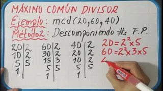 MÁXIMO COMÚN DIVISOR Conceptos, ejemplo y aplicación