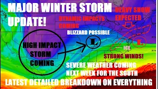 Major Winter storm update! Heavy snow & ice. Dangerous storm next week! Blizzard possible & severe..
