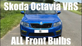 Skoda Octavia MK3 VRS ALL Front Bulbs Headlight Dipped High Beam Indicator Sidelight Mirror Repeater