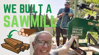 Timelapse - We have a Sawmill!!! Couple Build Off Grid Homestead from Scratch