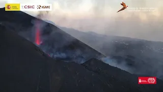 26/10/21 Vuelo de revisión de la reconfiguración del cono principal Erupción La Palma IGME-CSIC