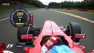 Fernando Alonso save in Eau Rouge - F1 Spa 2013