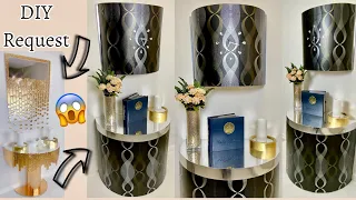 DIY Modern Glam Entryway Table & Large Matching Wall Clock | Black Gold & Silver Home Decor | 2021