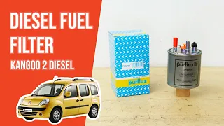 How to replace the diesel fuel filter Kangoo mk2 1.5 dCi ⛽