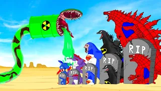 Rescue SPIDER GODZILLA & KONG From GIANT PYTHON - RADIATION : Returning from the Dead SECRET - FUNNY