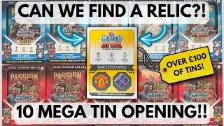 10 TINS! Opening 10 Topps Match Attax Extra 2022/23 mega tins! RELIC HUNT!