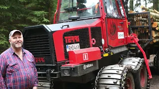 Terri 3FW, a small wheeled forwarder in wet conditions