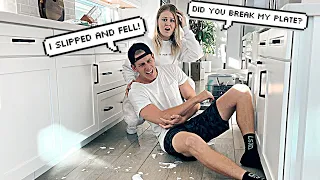 I SLIPPED AND FELL! *PRANK ON WIFE*