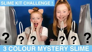 3 COLOR MYSTERY SLIME CHALLENGE | Slime Kit Challenge Edition | Ruby and Raylee