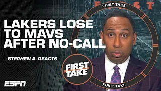 Stephen A. isn't blaming the no-call for the Lakers losing to the Mavericks in 2OT | First Take