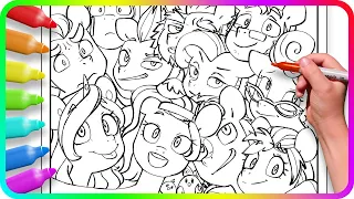 MY LITTLE PONY Coloring Pages - Selfie G5 / How to draw My Little Pony. Easy Drawing Tutorial Art