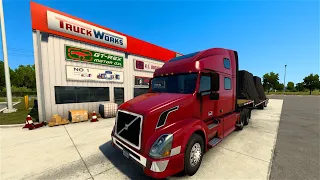 Back in American Truck Simulator - Cargo Delivery Job in Texas -  Volvo VNL 780 Truck - Logitech G29