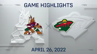 NHL Highlights | Coyotes vs. Wild - Apr. 26, 2022