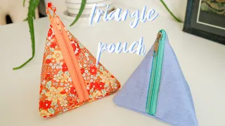 How To Make Triangle Zipper Pouch | DIY Pyramid Bag Easy