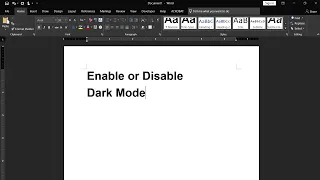 How to enable or disable MS word dark mode