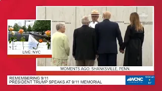 President Trump speaks at 9/11 memorial in Shanksville, Pennsylvania.