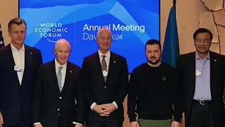 Ukraine's Zelenskiy Meets Dimon, Schwarzman, Dalio in Davos