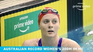 Jasmine Greenwood Australian Record Breaking Moment | 2021 Australian Swimming Trials | Amazon Prime