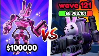 Mech Bunny Titan VS Endless Mode In Toilet Tower Defense (Roblox)