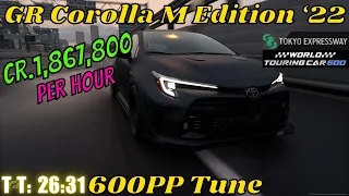 GT7|GR Corolla MORIZO Edition ‘22|Tokyo 600pp Build|1.38