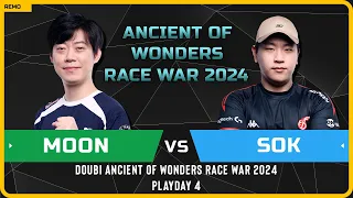 WC3 - [NE] Moon vs Sok [HU] - Playday 4 - Doubi Ancient of Wonders Race War 2024