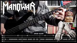 MANOWAR - Gloves of metal 🦾 (bass cover w/Tabs & lyrics)