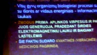 Akad. Jurgio Brėdikio paskaitą "Žmogus ir gyvybinė energija"