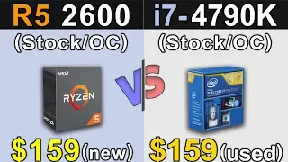 R5 2600 Vs. i7-4790K | Stock and Overclock | New Games Benchmarks