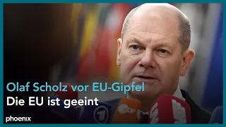 Olaf Scholz vor dem EU-Gipfel in Brüssel am 23.03.23