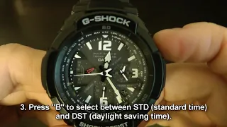 Casio G-Shock Aviation (GW-3000BB-1ACR, 5121) - How To Configure Home City Settings.