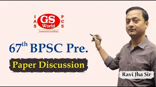 67th BPSC Pre - [ 18th sept. 2022  Questions Paper Discussion ] By Ravi jha sir Lecture -1