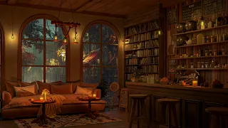 Jazz Relaxing Music for Study, Work, Relax ☕ Cozy Coffee Shop Ambience ~ Soft Jazz & Rain Sounds 🌧️