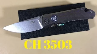 CH 3503 knife D2 blade titanium framelock with crazy anodized scales flicker not flipper