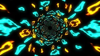 VJ LOOP NEON Teal and orange Abstract Background Video tunnel 4k 60fps Screensaver