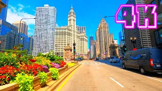 Great Summer Day Drive in Chicago USA 4K - UHD