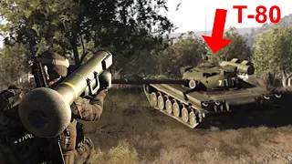 T-80 Tank destroyed with Javelin Missile - Military Simulation - ARMA 3 Milsim