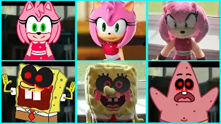 Sonic The Hedgehog Movie - SpongeBob EXE Dancing vs Amy Sonic Boom Uh Meow All Designs Compilation