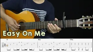 Easy On Me - Adele - Fingerstyle Guitar Tutorial + TAB & Lyrics