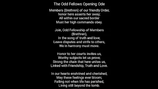 The Odd Fellows Opening Ode