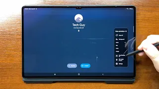 Samsung Tab S8 Ultra 5G Google Duo App Horizontal Incoming Voice & Video Calls with Stylus