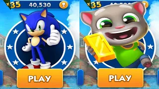 Sonic Dash vs Talking Tom Gold Run - All Characters Unlocked and Fully Upgraded Walkthrough 2022